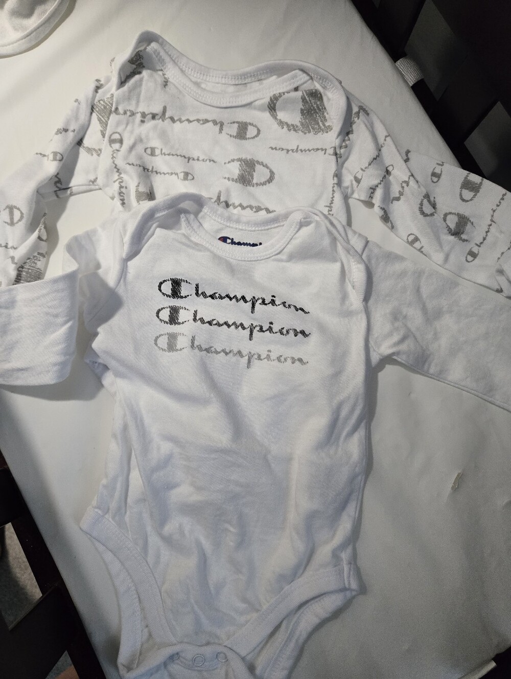 Champion 9m Baby Long Sleeve Bodysuit White